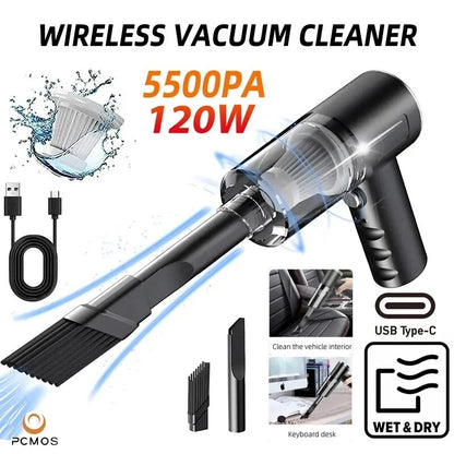 PCMOS 1PC Wireless Vacuum Cleaner Dual Use for Home and Car