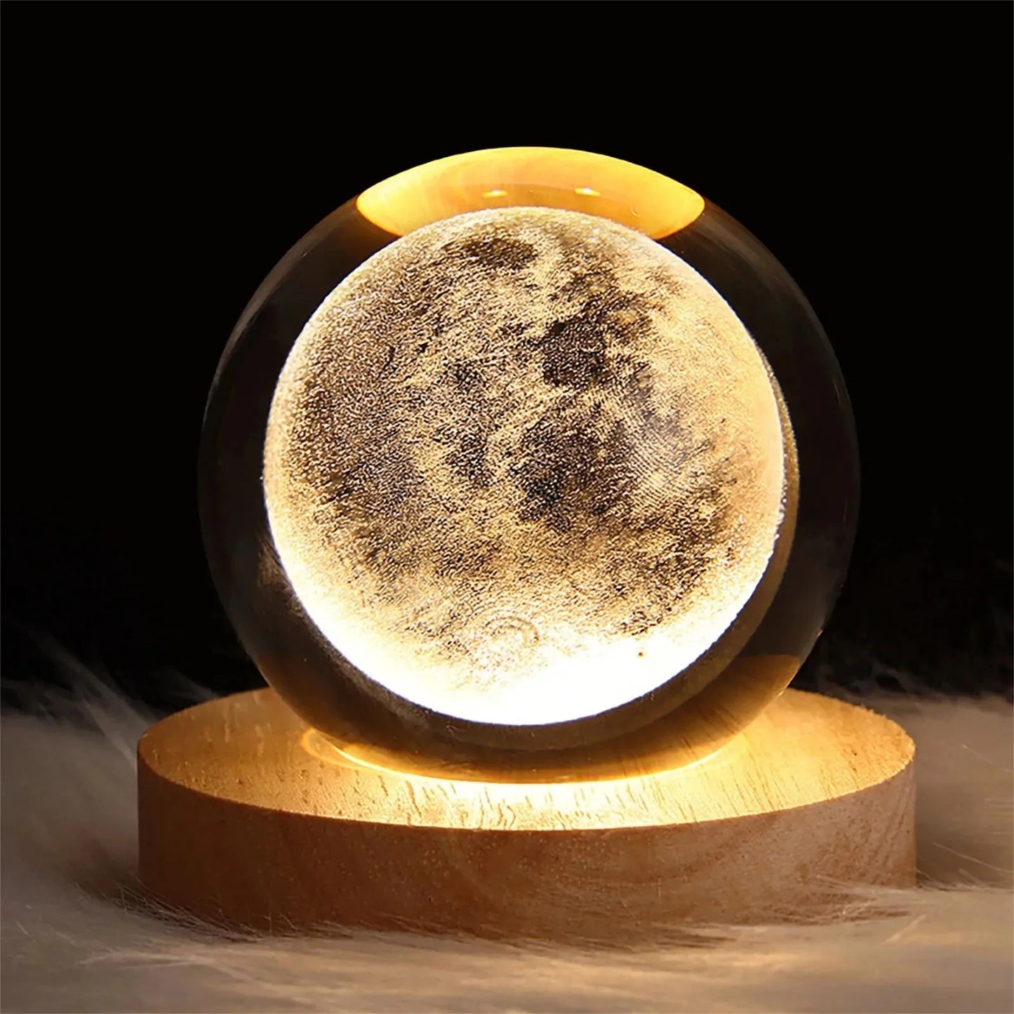 Unique 3D Crystal Ball Lamp with Galaxy and Planetary Projections Cozy Atmosphere plasma ball