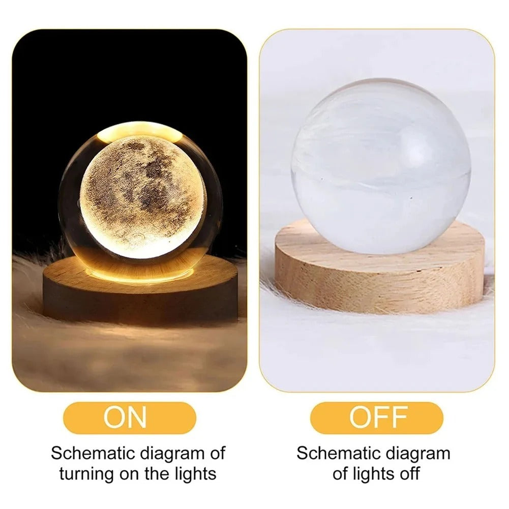 Unique 3D Crystal Ball Lamp with Galaxy and Planetary Projections Cozy Atmosphere plasma ball