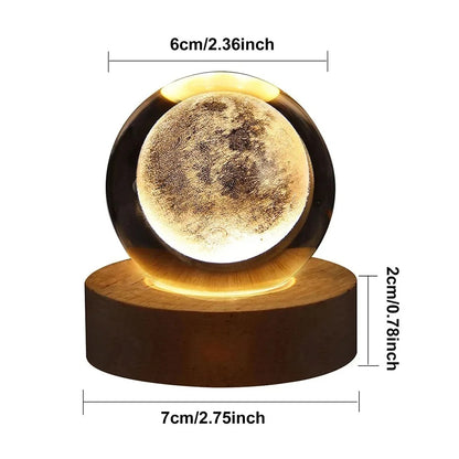 Unique 3D Crystal Ball Lamp with Galaxy and Planetary Projections Cozy Atmosphere plasma ball