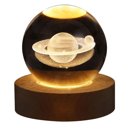 Unique 3D Crystal Ball Lamp with Galaxy and Planetary Projections Cozy Atmosphere plasma ball