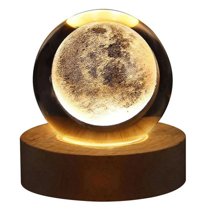 Unique 3D Crystal Ball Lamp with Galaxy and Planetary Projections Cozy Atmosphere plasma ball